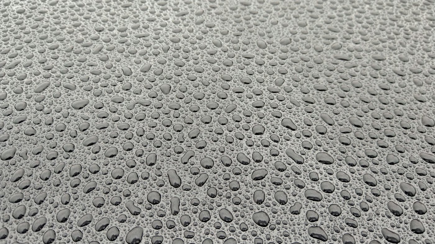 撥水した水滴